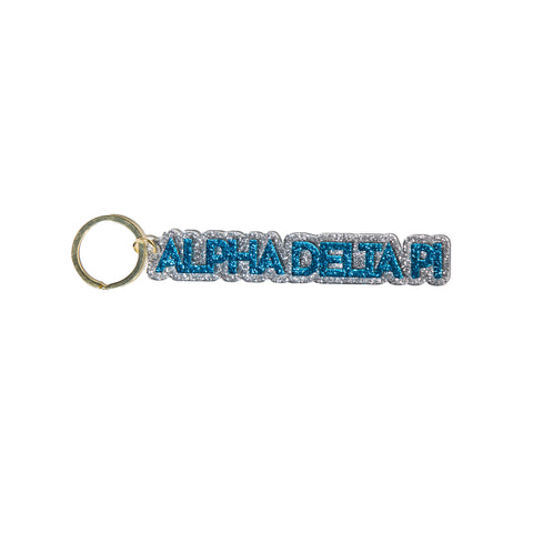 Alpha Delta Pi Glitter Keychain