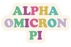 Alpha Omicron Pi MULTICOLOR LETTER Decal