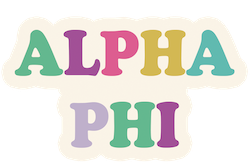 Alpha Phi MULTICOLOR LETTER Decal