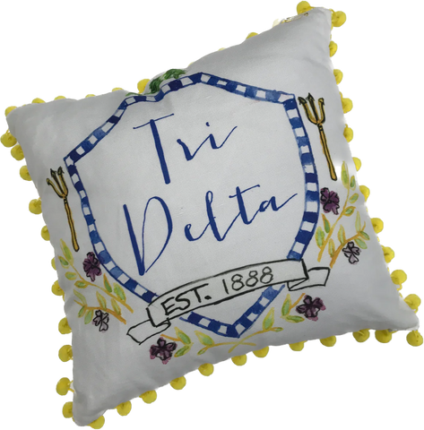 Delta Delta Delta Pom Pom Pillow