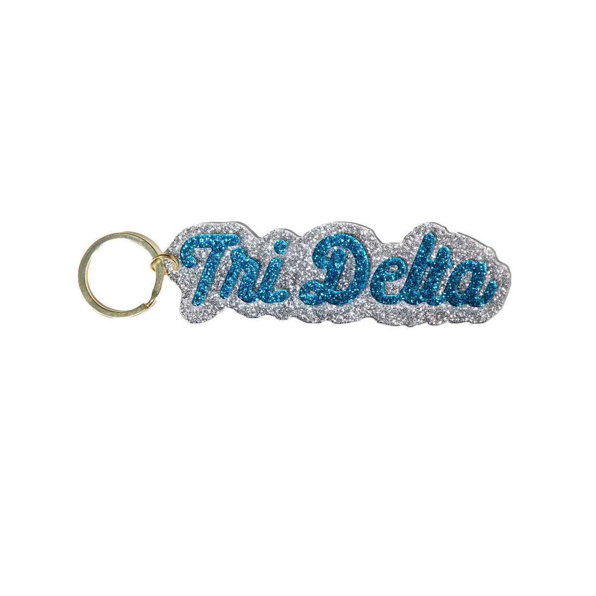 Over The Moon Tri Sigma Glitter Keychain