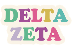 Delta Zeta MULTICOLOR LETTER Decal