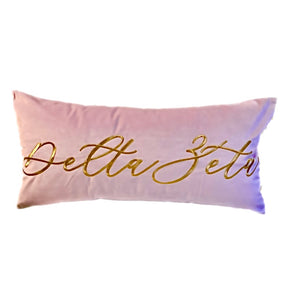 Delta Zeta VINTAGE VEGAS Embroidered Lumbar Pillow
