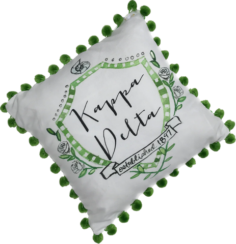 Kappa Delta Pom Pom Pillow