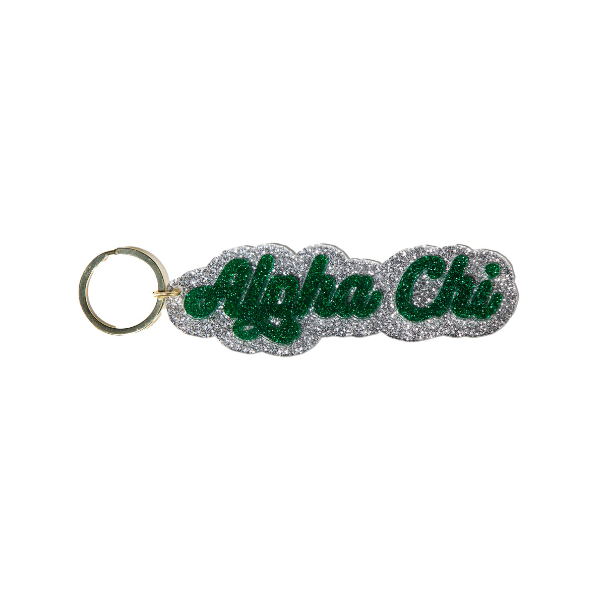 Over The Moon Tri Sigma Glitter Keychain