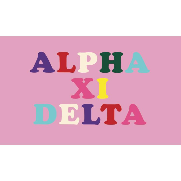 pastel Verdorde paniek Alpha Xi Delta Colorful Letter Flag – Over The Moon Greek