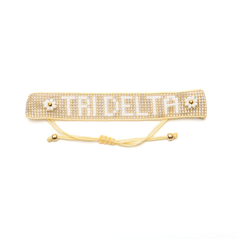 TRI DELTA Silver Metallic Beaded Bracelet