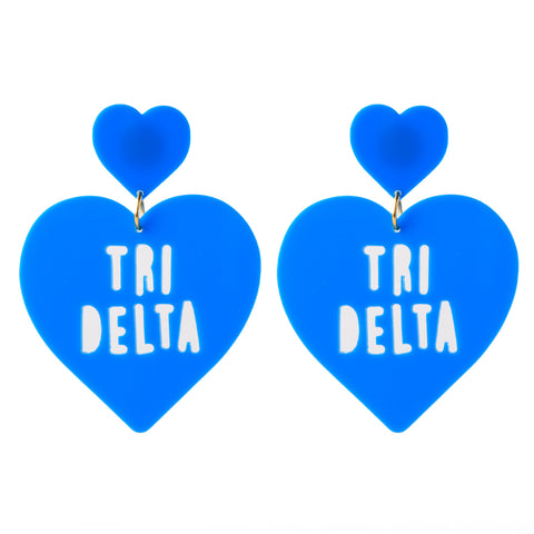 Tri-Delta Sweet Heart Earring