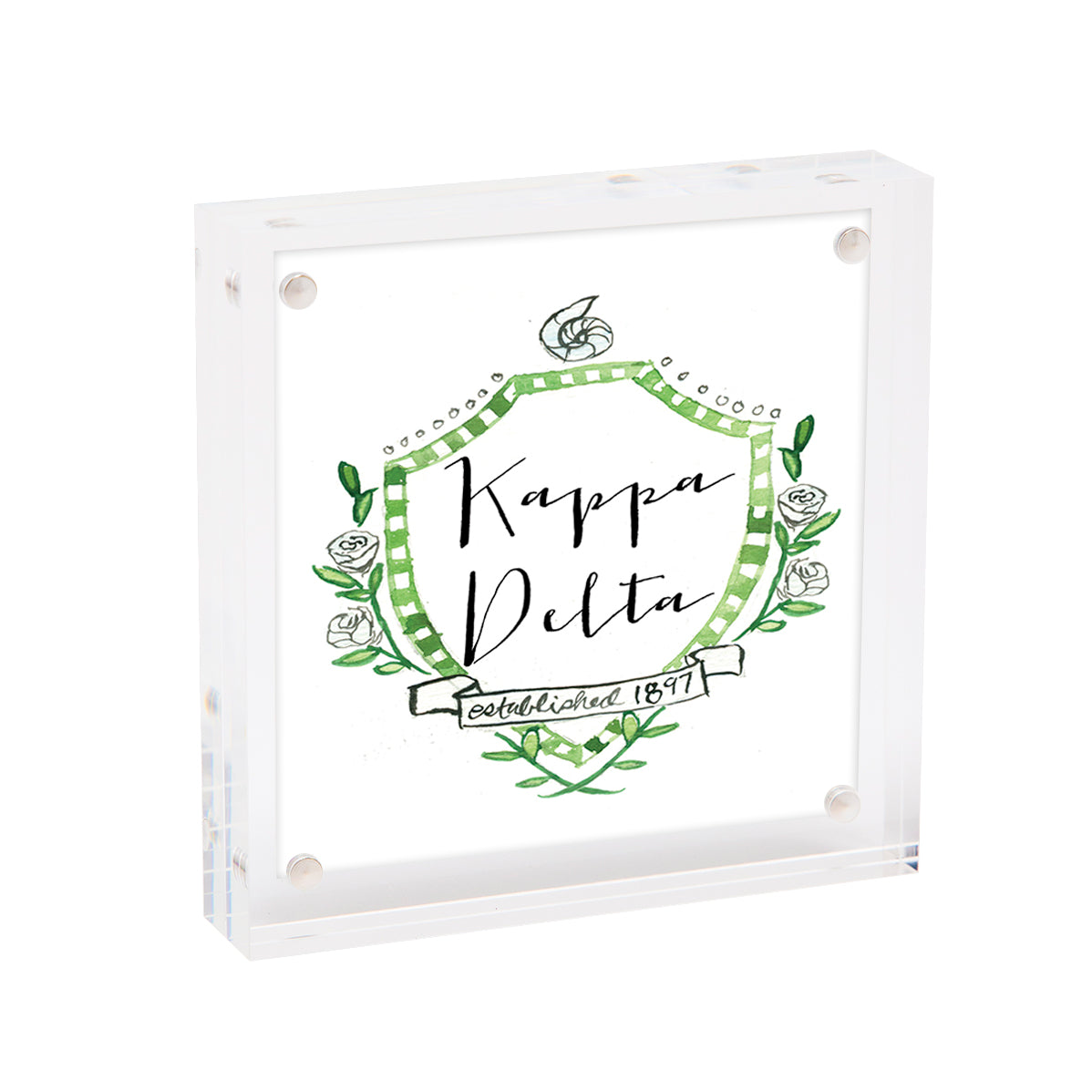laden Op tijd Behandeling Kappa Delta MOTIF Mini Print with Acrylic Frame – Over The Moon Greek