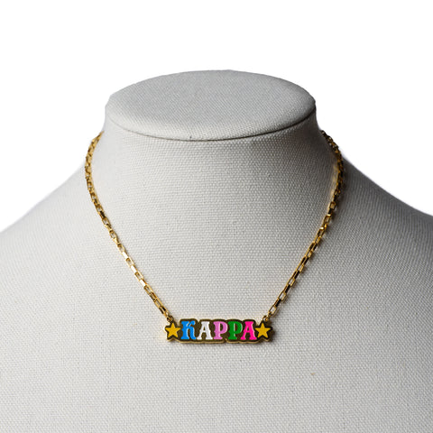 KAPPA "Oh My Stars" Gold Box Chain Necklace