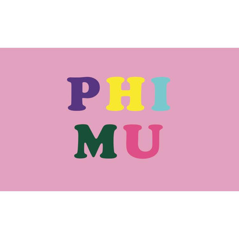 Phi Mu Colorful Letter Flag