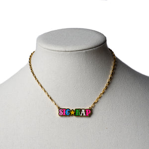 SIG KAP "Oh My Stars" Gold Box Chain Necklace