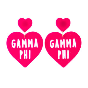 Gamma Phi Beta Sweet Heart Earring