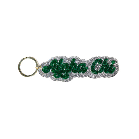ALPHA CHI Glitter Keychain