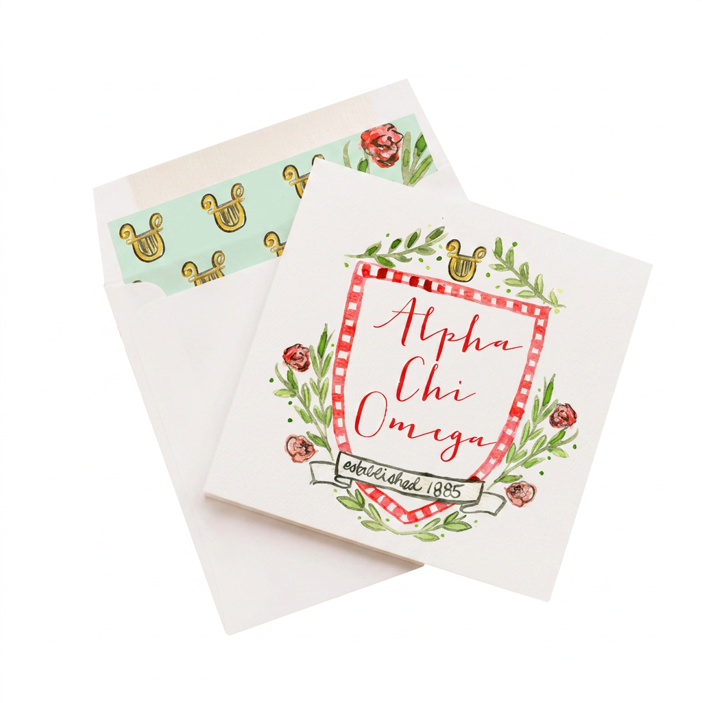 Sorority MOTIF Greeting Card with Liner