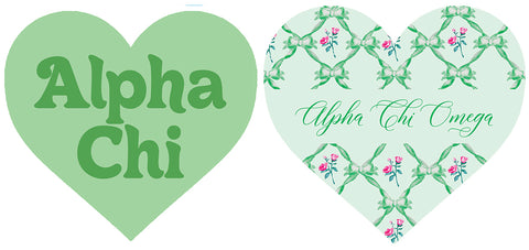 Alpha Chi Double Sided Acrylic Heart Coaster