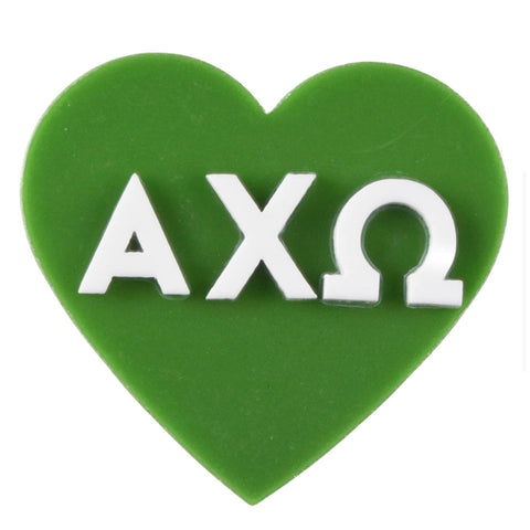 ONLINE EXCLUSIVE - Alpha Chi Omega Acrylic Heart Pin