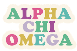 Alpha Chi Omega MULTICOLOR LETTER Decal