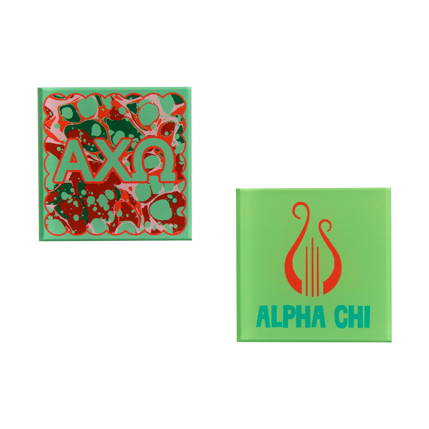 Sorority Reversible Acrylic Marbled Coaster