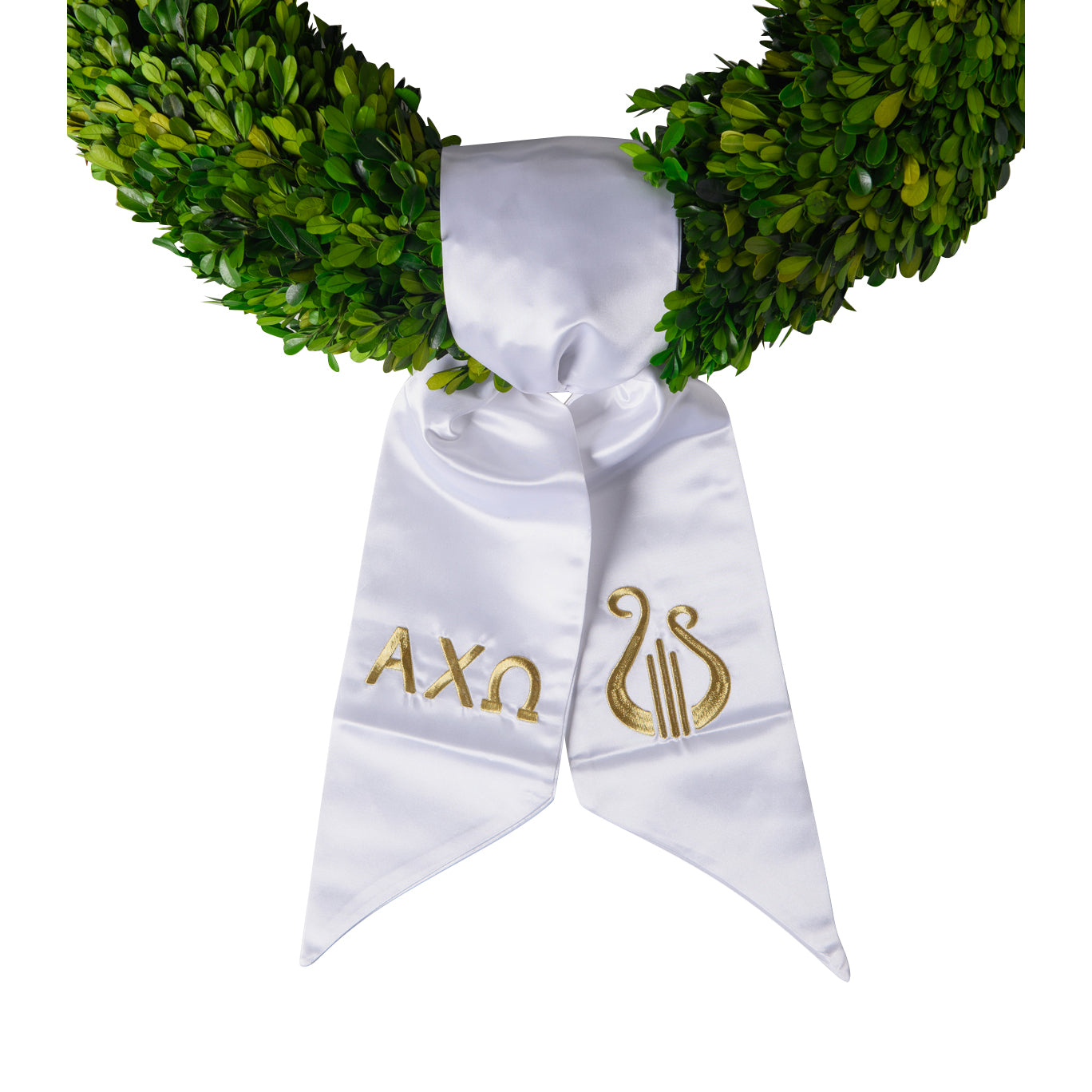 Sorority Satin Embroidered Wreath Sash