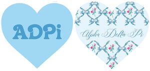 A D Pi Double Sided Acrylic Heart Coaster