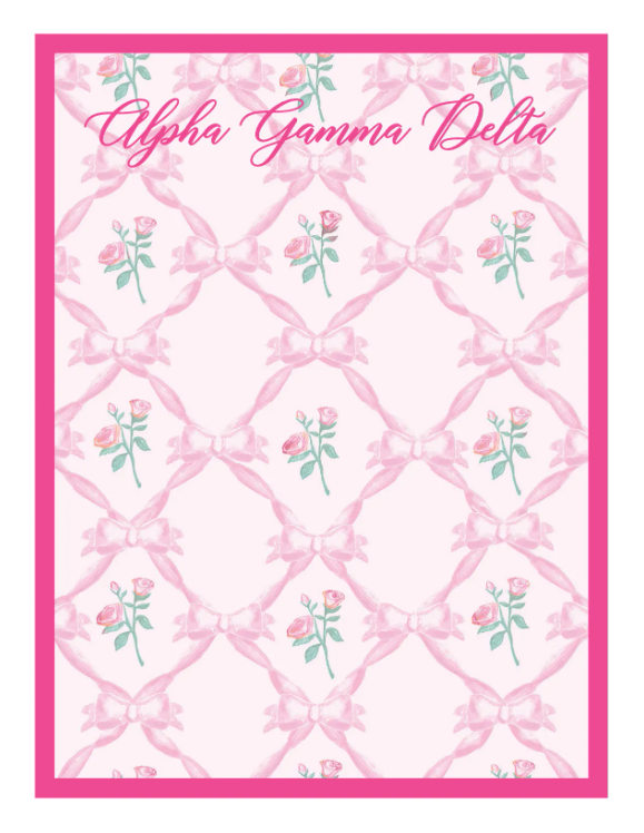 Alpha Gamma Delta Floral Notepad