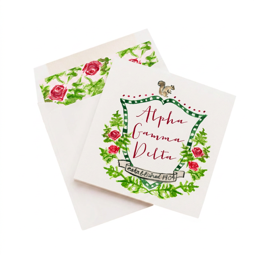 Sorority MOTIF Greeting Card with Liner