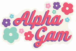 Alpha Gam FLOWER CHILD Tumbler Magnet