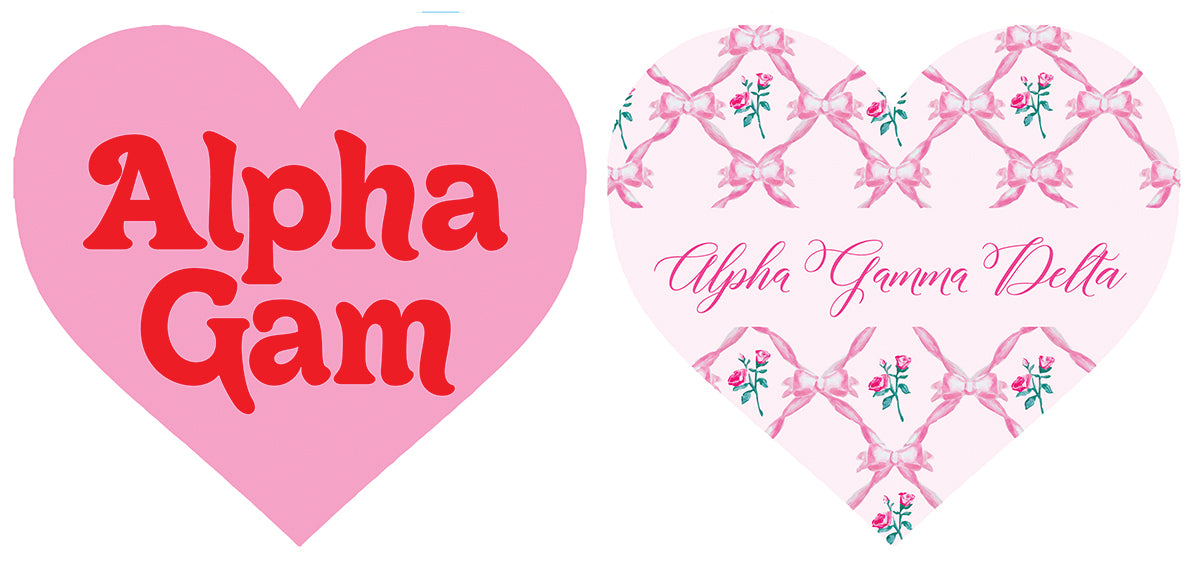 Alpha Gam Double Sided Acrylic Heart Coaster