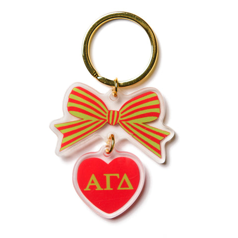 Alpha Gamma Delta BOW-DACIOUS Keychain