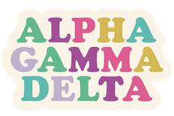 Alpha Gamma Delta MULTICOLOR LETTER Tumbler Magnet