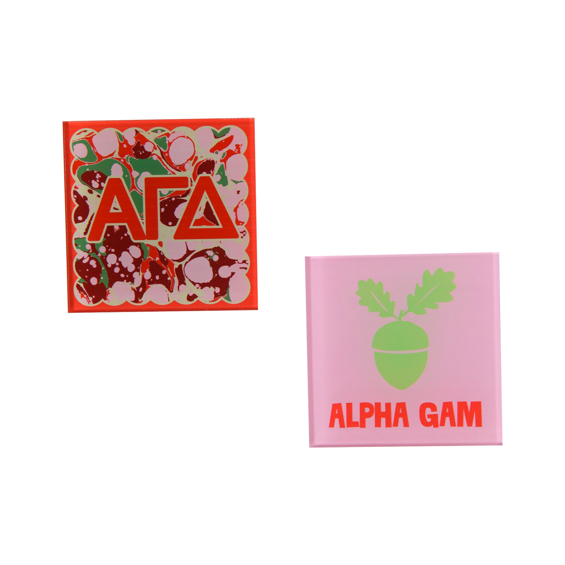 Sorority Reversible Acrylic Marbled Coaster