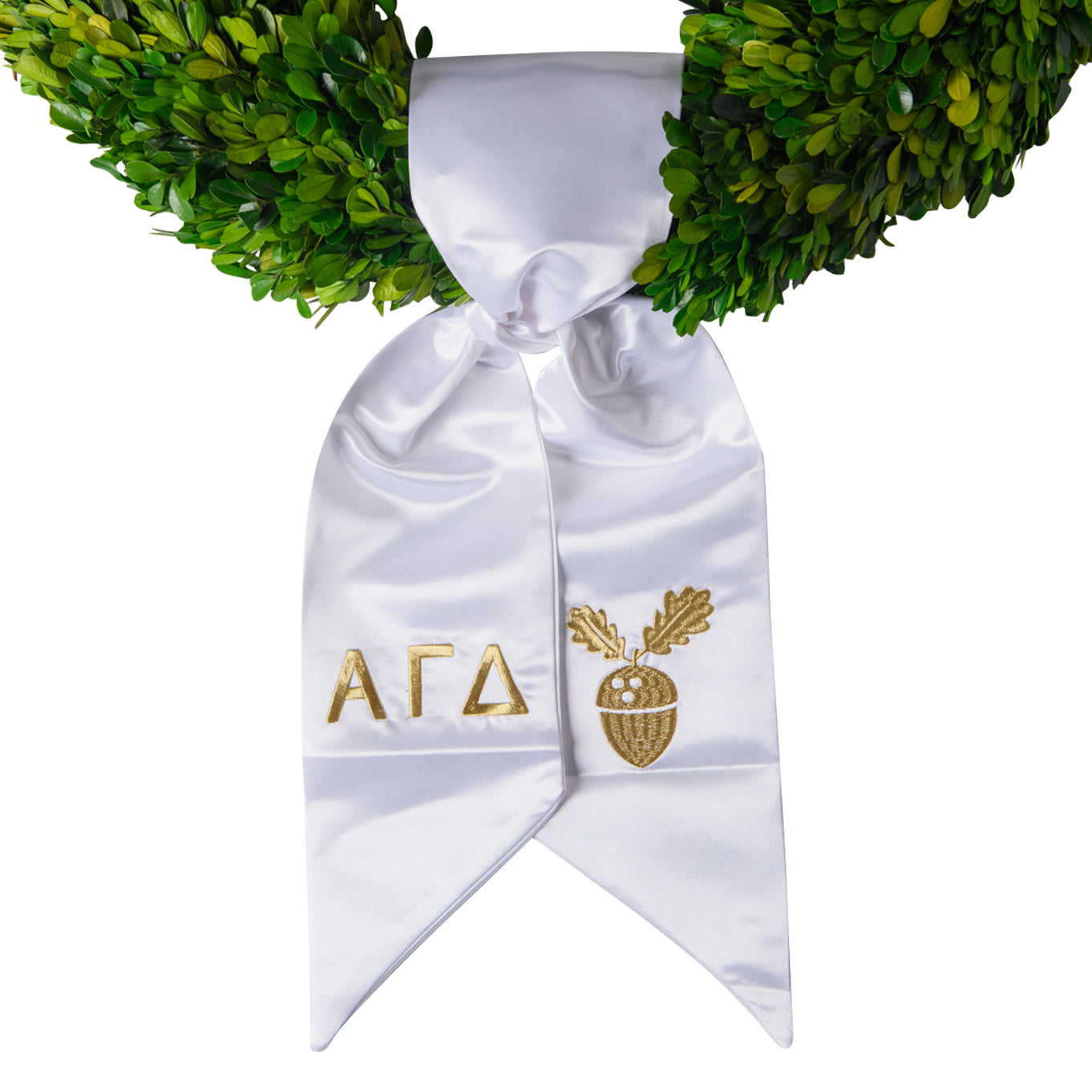 Sorority Satin Embroidered Wreath Sash