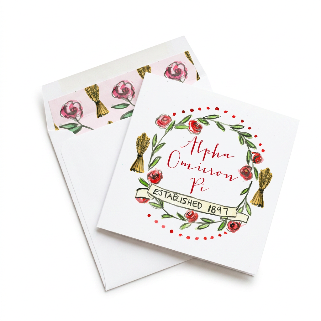 Sorority MOTIF Greeting Card with Liner
