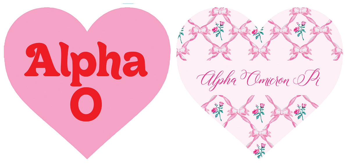 Alpha O Double Sided Acrylic Heart Coaster