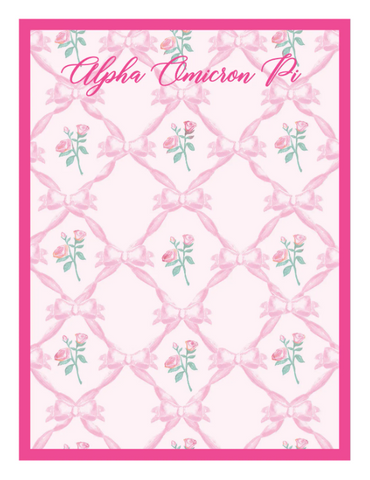 Alpha Omicron Pi Floral Notepad