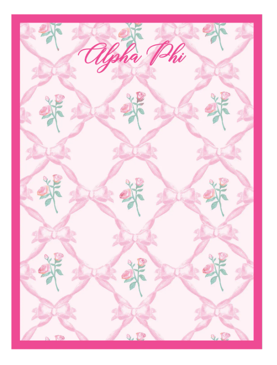 Alpha Phi Floral Notepad