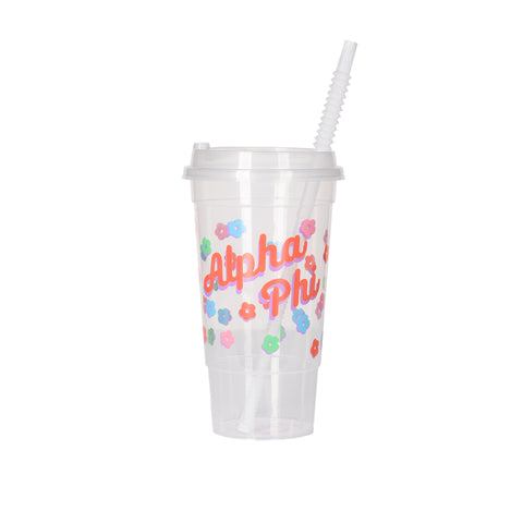 Alpha Phi FLOWER CHILD Clear Cup