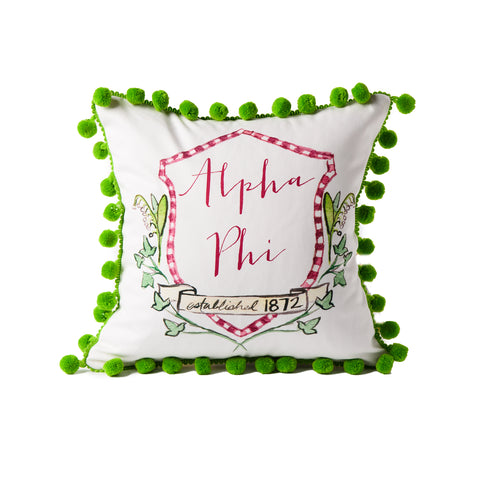 Alpha Phi Pom Pom Pillow