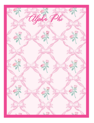 Alpha Phi Floral Notepad