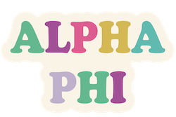 Alpha Phi MULTICOLOR LETTER Tumbler Magnet