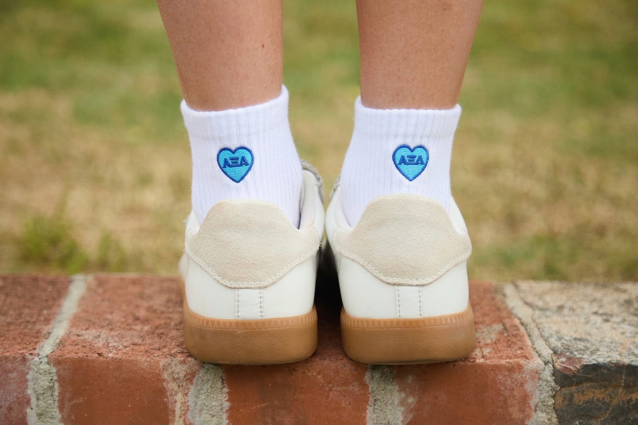 Sorority Heart Back Quarter Socks