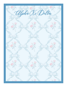 Alpha Xi Delta Floral Notepad