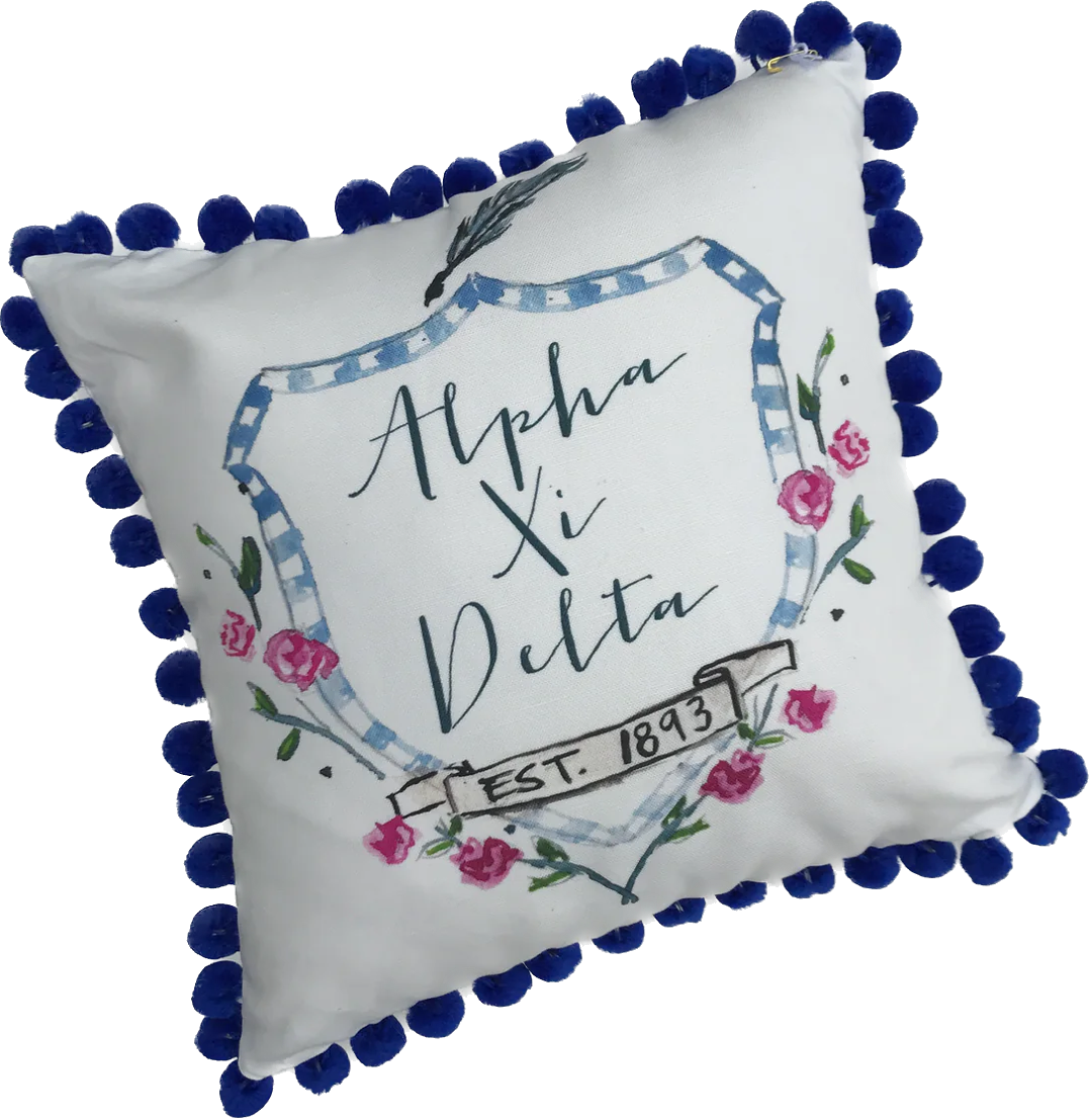 Alpha Xi Delta Pom Pom Pillow