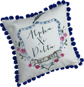 Alpha Xi Delta Pom Pom Pillow