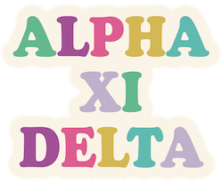 Alpha Xi Delta MULTICOLOR LETTER Decal