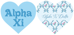 Alpha Xi Double Sided Acrylic Heart Coaster