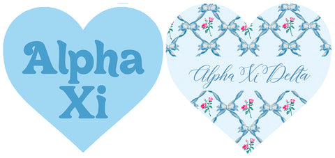 Alpha Xi Double Sided Acrylic Heart Coaster