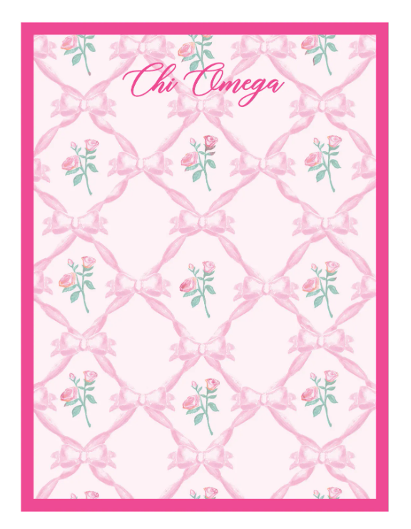 Chi Omega Floral Notepad