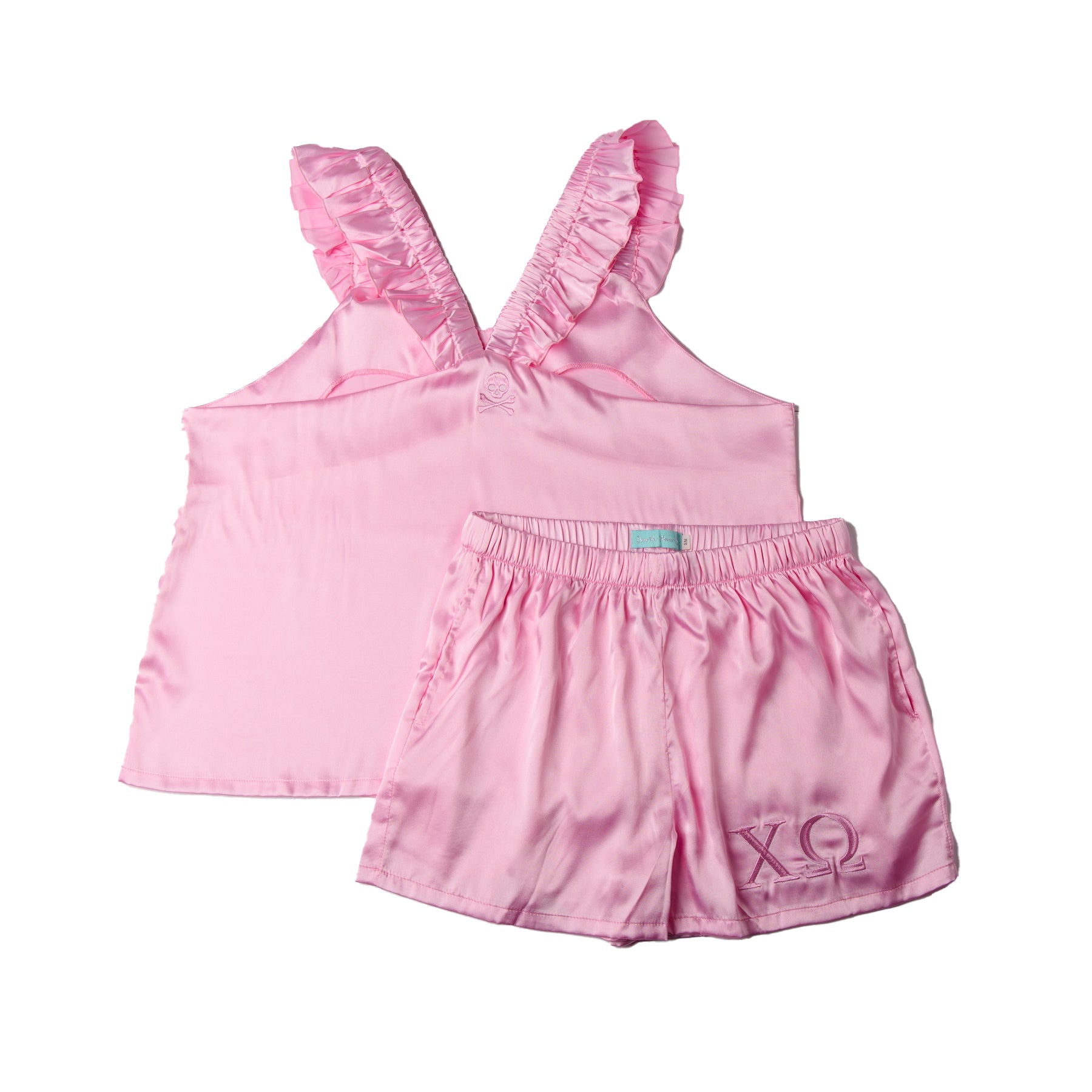 Chi Omega PINK PERFECTION Satin Set